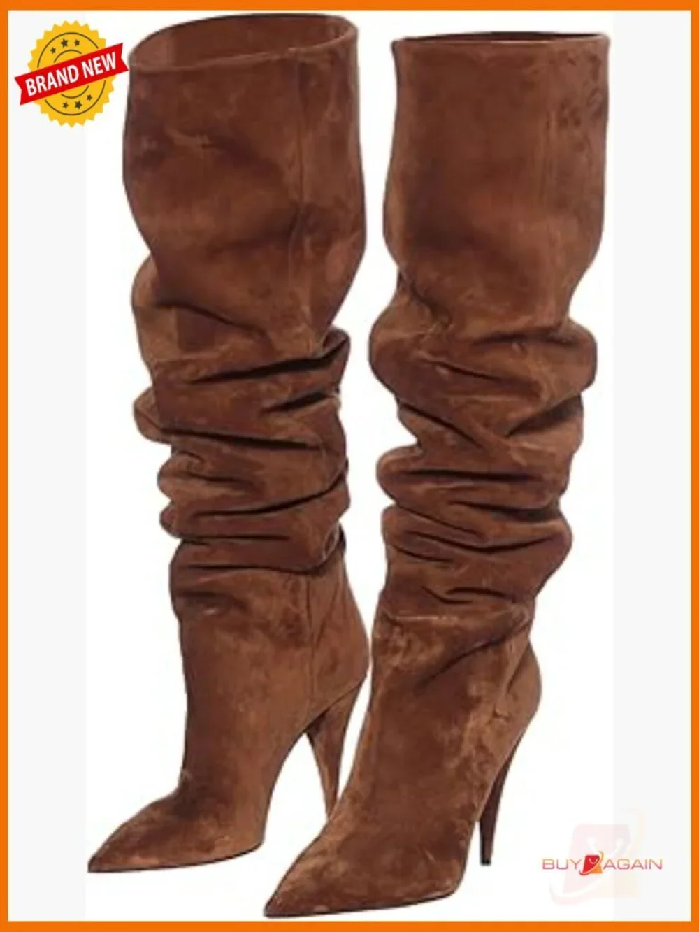 Knee High Slouchy Ruched Pleated Wide Calf Pull On Boots